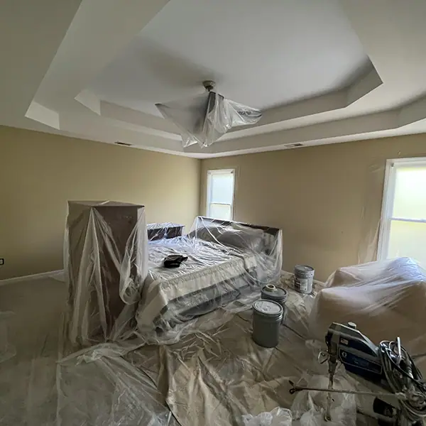 Before: Paint Job In Bedroom With Vaulted Ceilings